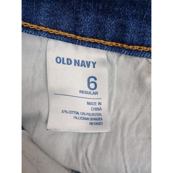 Old Navy Motorcycle Patches Skulls Lips Jeans Sturgis Daytona Lone Wolf Sz 6 - Picture 9 of 10